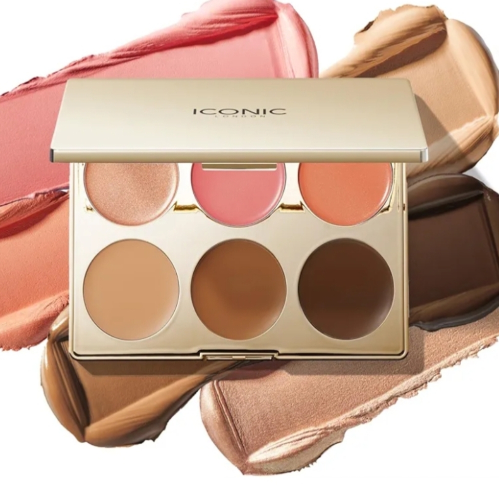 ICONIC LONDON Multi-Use Cream Blush, Bronze & Highlight Cream Palette